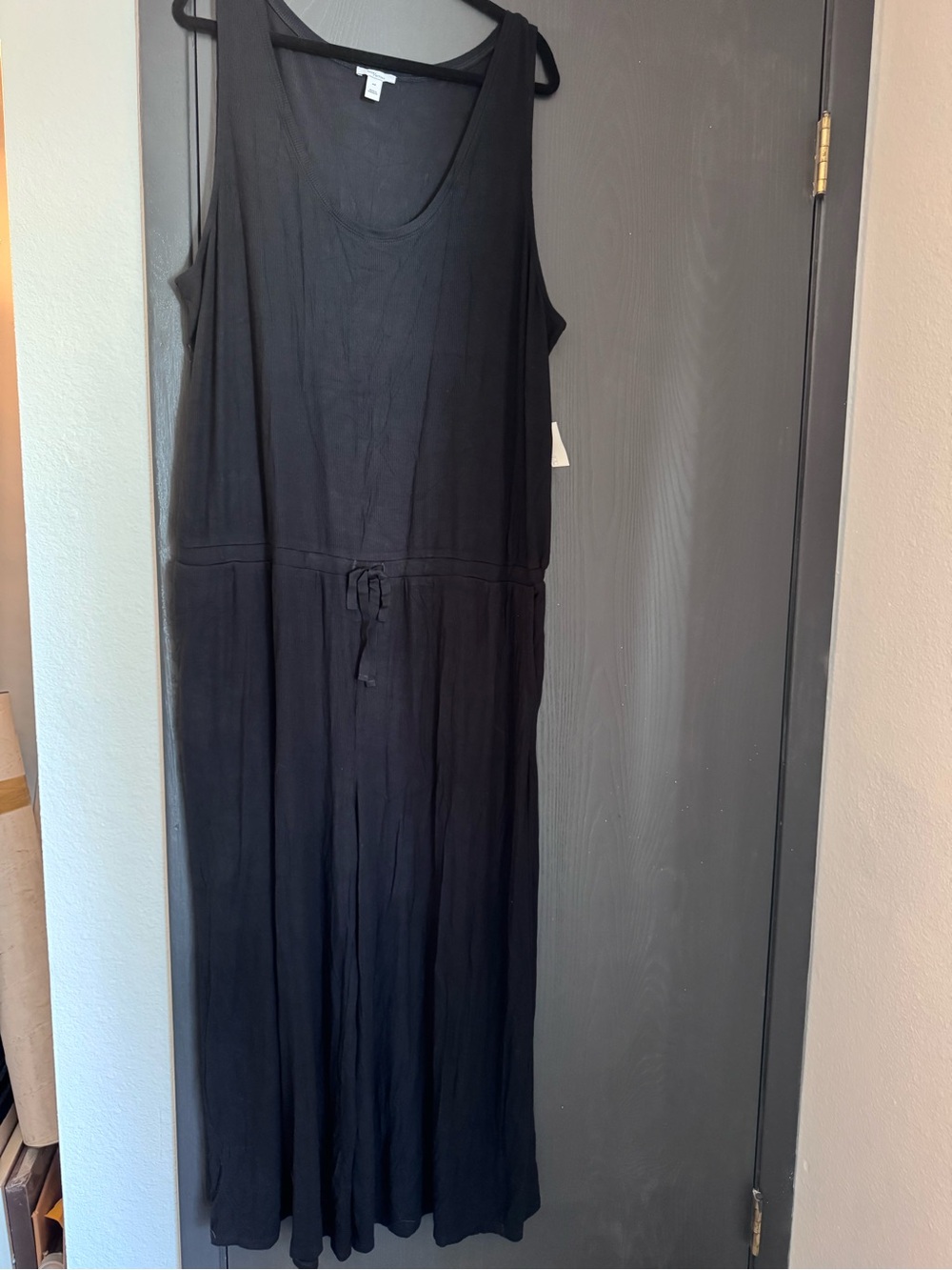 Daily Ritual XXL Black Sleeveless Drawstring Waist wide leg Jumpsuit